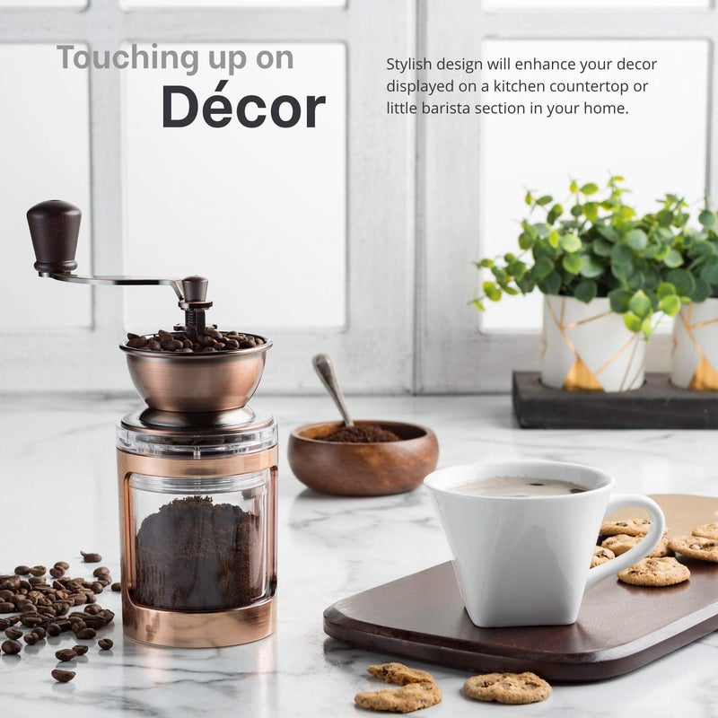 MITBAK Manual Coffee Grinder With Adjustable Settings| Sleek Hand Coffee Bean Burr Mill Great for French Press, Turkish, Espresso & More | Premium Coffee Gadgets are an Excellent For Coffee Lovers - Image 5